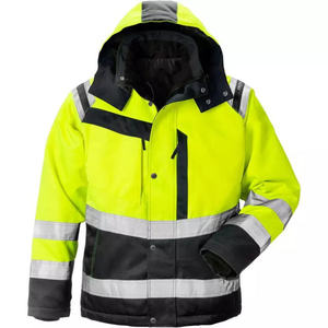 <b>Construction</b> Safety Waterproof Windbreaker Anti-Static Polyester Hi Visibility Quilted <b>Jacket</b> with Front Logo - Product Image 4
