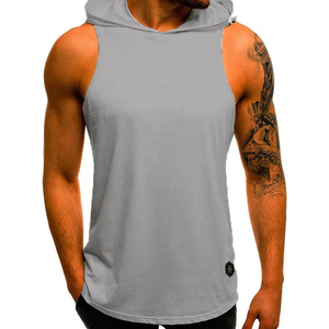 Débardeur côtelé en coton de haute qualité pour homme, coupe ajustée, idéal pour la gym, le fitness, la course à pied, avec broderie - Product Image 1