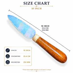 Cuchillo Artesanal de Punta de Flecha de Opalita con Mango de Madera, Escultura Tallada Única, Arte Coleccionable, Imitación Antigua para Decoración del Hogar - Product Image 5