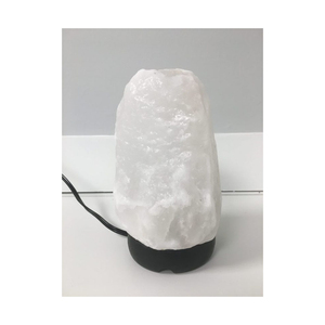Elegant Himalayan white salt lamp made from genuine <b>crystal</b> salt adding charm warmth and decorative appeal to every room - Product Image 2