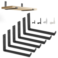 Supports d'étagère en acier en métal robuste étagères flottantes matériel de montage mural décor de bureau à domicile support d'étagère caché Bluezon BR07