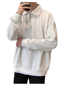 <b>Men's</b> Knitted Sweater Half-Zip Pullover Turn-Down Collar Long Sleeve Solid Color <b>Cardigan</b> Winter Wear - Product Image 1