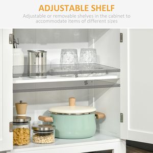 63\" White 4-Door <b>Pantry</b> Storage <b>Kitchen</b> Hutch Cabinet with Adjustable Shelf Dining Room Organizer - Product Image 6