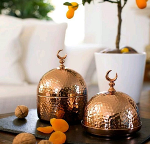 Bol à dattes rond sur mesure, finition cuivre, artisanal, pour fruits, service de dîner de mariage, vaisselle, décoration de table - Product Image 3