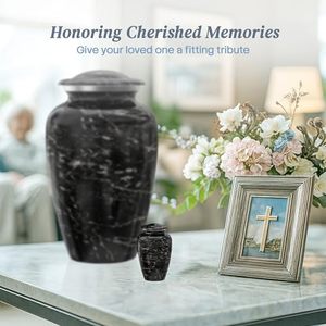 Signature Aluminum <b>Keepsake</b> <b>Memorial</b> Cremation Urn Ash Tribute Holder Featuring Decorative Artistic Lid And Fine Texture - Product Image 3