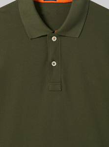 Polo en coton piqué vert uni à manches courtes pour homme, respirant, décontracté, coupe classique - Product Image 6