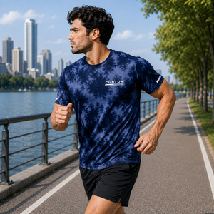 <b>Men's</b> Tie-Dye Short Sleeve T-<b>Shirt</b> Regular Fit Cotton O-Neck High Quality Quick Dry- Fit Sport Running T-<b>shirt</b> Custom Logo - Product Image 3