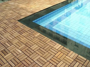 High Quality Modern Dual Lock Interlocking <b>Square</b> Outdoor Deck Tiles Wood Grain 300x300mm Waterproof Fireproof <b>Pool</b> Workshop - Product Image 6