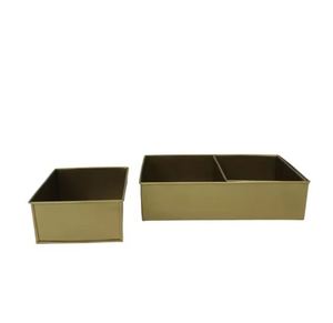 Metal <b>Rectangular</b> Tray with Two Planters Brass Antique Colour <b>Plant</b> <b>Pots</b> <b>Plants</b> Holder for Home & Hotels Decorations - Product Image 4