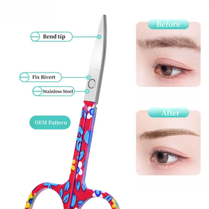 Tijeras para Cejas de Acero Inoxidable con Mango de Pintura Colorida, Tijeras de Peluquería OEM ANAAIF - Product Image 2
