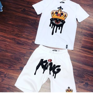 Mens Two Piece <b>Track</b> <b>Suit</b> Top And Shorts Summer Gym Workout Training Athletic Casual Outfit - Product Image 1