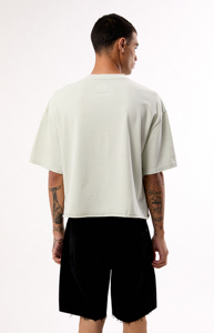 High Quality Men's Boxy T-Shirt 100% Cotton Drop Shoulder Distressed Cartoon Print Street Style <b>Turtleneck</b> Breathable 280g - Product Image 2