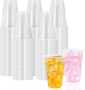 Gobelets jetables transparents en PET/PLA de 16 oz, lot de 50, anti-fuite, biodégradables, pour boissons froides et chaudes, soda, mariage, fête, sans BPA - Product Image 2