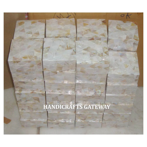 Square Handmade White Mother of Pearl Wooden Boxes for Home Decoration White Color MOP Jewelry Box for Wedding Decor Purpose. - Product Image 1