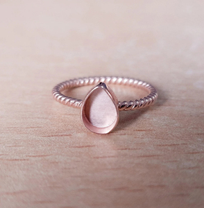 New Water Drop Shape 925 Sterling Silver <b>Ring</b> Twisted Band Bezel Setting Minimalist <b>Plain</b> Band Unisex Everyday Wear Fine Jewelry - Product Image 5
