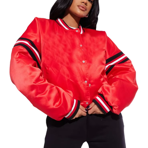 Chaqueta Corta Estilo Béisbol Universitario 2026, Personalizada con Parche de Chenilla y Logotipo Personalizado para Mujer - Product Image 1