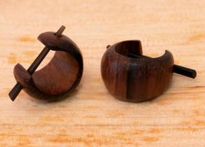 17.5 cm Wooden Small Hoop <b>Earrings</b> Brown Handmade Gothic <b>Earrings</b> Tribal Wooden Hoop <b>Earrings</b> <b>for</b> Women and <b>Men</b> - Product Image 6