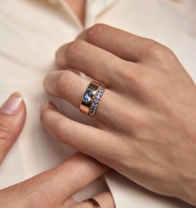 Wonderful 9K 10K 14K 18K Solid Gold TCW 0.40Ct Princess Brilliant Cut Blue Sapphire Wedding <b>Ring</b> <b>Stacking</b> Prong Set Premise <b>Ring</b> - Product Image 4
