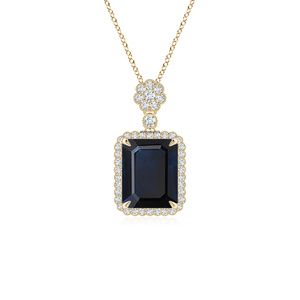 Colgante de Diamante Negro Natural de Corte Esmeralda de Lujo para Mujer, Regalo de Boda, Joyería de Moda, Oro 10K 14K 18K, Plata 925 935 - Product Image 2