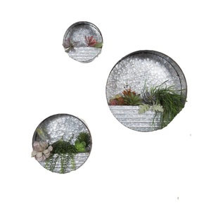 Macetero de pared clásico de metal galvanizado de 3 niveles, estilo rústico, para interiores y exteriores, estante colgante para hierbas, estilo vintage, decoración para el hogar y el jardín. - Product Image 6