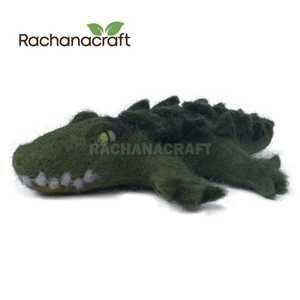 Juguete de cocodrilo de lana suave disponible en diferentes tamaños, cocodrilo de fieltro para niños, bebés, guardería, juguete de juego no tóxico de fieltro - Product Image 1