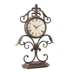 Custom Vintage Antique Metal <b>Desk</b> <b>Clock</b> Decorative Swivel Table <b>Clock</b> Silent Quartz <b>Clock</b> for Living Room Office - Product Image 2