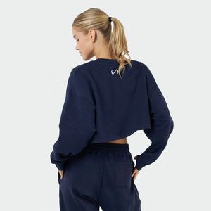 Sudadera con capucha corta de punto bordada personalizada para mujer, con cremallera y manga larga, suéter de invierno hecho de 100% algodón - Product Image 6