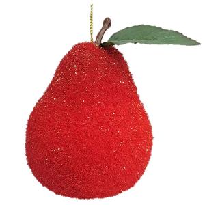 Conception saisonnière de maison de ferme série de couleurs fruits artificiels floqués remise poire ornement fournitures de vacances de Noël - Product Image 2