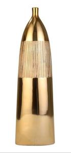 Juego de Jarrones de Cerámica Dorados Estilo Art Deco LINEA, de 16 a 24 Pulgadas de Alto, Exquisitos y Duraderos, Recipientes Decorativos para Flores de Mesa - Product Image 3