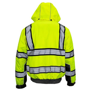 OEM <b>Men's</b> Custom logo Outdoor High Visibility Safety Workwear Waterproof Windbreaker <b>Reflective</b> Softshell <b>Jacket</b> - Product Image 3