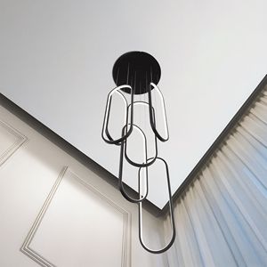 Lampadario a Sospensione LED Moderno con Anello, 3 Colori Dimmerabili, 78 Pollici, per Soffitti Alti - Product Image 2