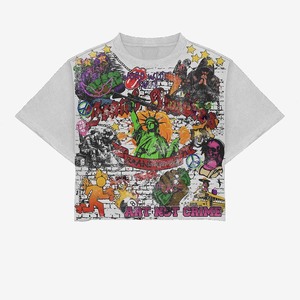 100% Cotton Men's T-Shirt Loose Fit Printed Mens Boxy TShirt 240GSM Premium Cotton Grey Vintage Graphic Screen Print Custom <b>Logo</b> - Product Image 4