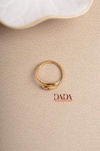 Anillo Artístico con Diamante Cultivado en Laboratorio en Forma de Pera, Joyería Contemporánea con Banda Abierta, Regalo de Aniversario de Bodas - Product Image 4
