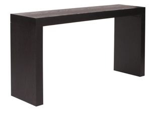 Pine Wood Grain Modern Narrow Entryway Console <b>Table</b> with Storage Cabinet Dark <b>Brown</b> Living Room Furniture - Product Image 3