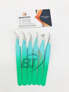 แหนบต่อขนตาแบบสองโทนสีทำจากสเตนเลสสตีลเคลือบสองสีติดฉลากแบบมืออาชีพที่ยั่งยืนพร้อมปลายแหลม - Product Image 4