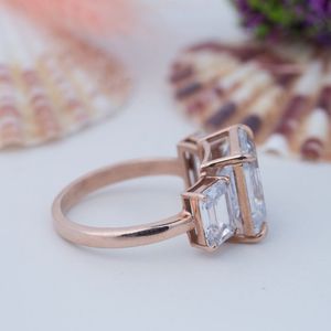 High Quality <b>925</b> Sterling <b>Silver</b> Gold Plated Moissanite Cluster <b>Rings</b> Bezel Setting Faceted Cut Classic Engagement Gift - Product Image 3
