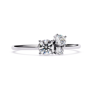Bague de fiançailles en platine avec diamant rond brillant, diamants naturels certifiés GIA, style classique, bague pour femme - Product Image 1