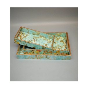 Plateaux de service en bois MDF avec motifs personnalisés, revêtement émaillé, ensembles de 3 plateaux décoratifs, style multifonctionnel - Product Image 6