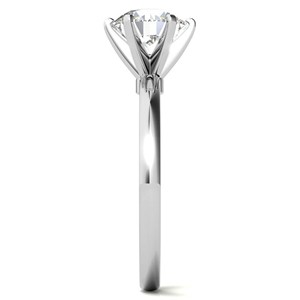 แหวนหมั้นมอสซาไนต์ทรงกลมเจียระไนแบบบริลเลียนท์ ทองคำแท้ 14K ตัวเรือนแบบหกขา ดีไซน์คลาสสิก แหวนเพชรเม็ดเดี่ยวสำหรับผู้หญิง เครื่องประดับชั้นดี - Product Image 4
