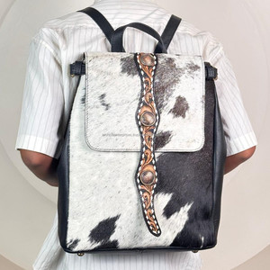 New 2025 Hand Tooled Genuine Leather Backpacks Ladies Travel Bag Custom Design Business School Laptop Backpacks for Women & Men - Product Image 4