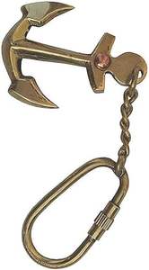 Llavero/Anillo/Gancho con Forma de Ancla Pulida Esculpida en Latón Sólido - Regalo Único - Product Image 4