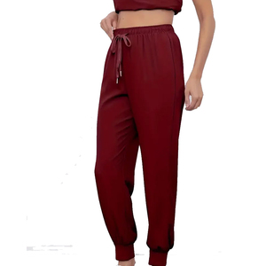 Pantalon Harem Homme Couleur Unie Taille Élastique Cordon de Serrage Décontracté Joggers Automne Tricoté Coton Spandex Respirant Mi-Épais - Product Image 1