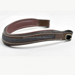 สายคาดหน้าผากม้าประดับคริสตัลและเพชรเทียมทำมือคุณภาพพรีเมียม สำหรับตกแต่งชุดแฟนซี ทำจากหนังแท้สีดำและสีน้ำตาล - Product Image 2