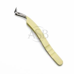 Pinzas de precisión tipo Z para pestañas, color crema, de acero inoxidable, con punta para pestañas, agarre perfecto - Product Image 1