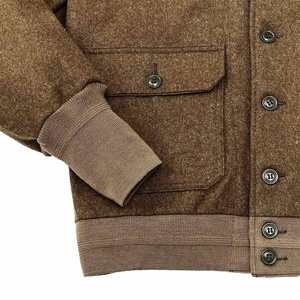 Veste bomber en laine véritable, couleur olive foncé, classique, vente en gros, veste vierge avec col montant, broderie personnalisée, veste en laine de marque - Product Image 4