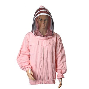 Chaqueta Protectora de Apicultura con Velo de Malla Desmontable, Transpirable, Ajuste Holgado, Mangas de Poliéster y Algodón, Color Azul Claro - Product Image 5
