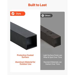 Confezione da 125 Pezzi di Balaustre in Alluminio Quadrate 3/4 x 26 Pollici, Balaustre Metalliche Cava per Ringhiere e Scale, Connessioni per Ringhiere e Balaustre da Esterno - Product Image 3