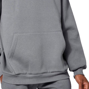 <b>Men's</b> <b>Grey</b> Hooded Pullover <b>Sweatshirt</b> By KALEEM QUALITY WEAR 100% Cotton Fleece Regular Fit Casual Autumn Wear - Product Image 6
