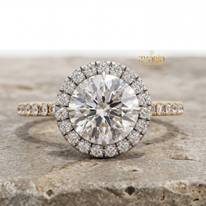 <b>Silver</b> Plated Brilliant Cut Lab Grown Diamond Halo Engagement <b>Ring</b> Pave <b>Set</b> Band Bridal Wedding Party <b>Ring</b> VVS2 Clarity Luxury - Product Image 2