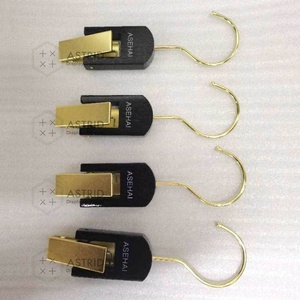 Astrid H18 CM 1.2T Custom Logo Gold <b>Hook</b> Black Smoke Acrylic Eco-Friendly Plastic Cap Hat <b>Display</b> Hanger Single Garage Bathroom - Product Image 5